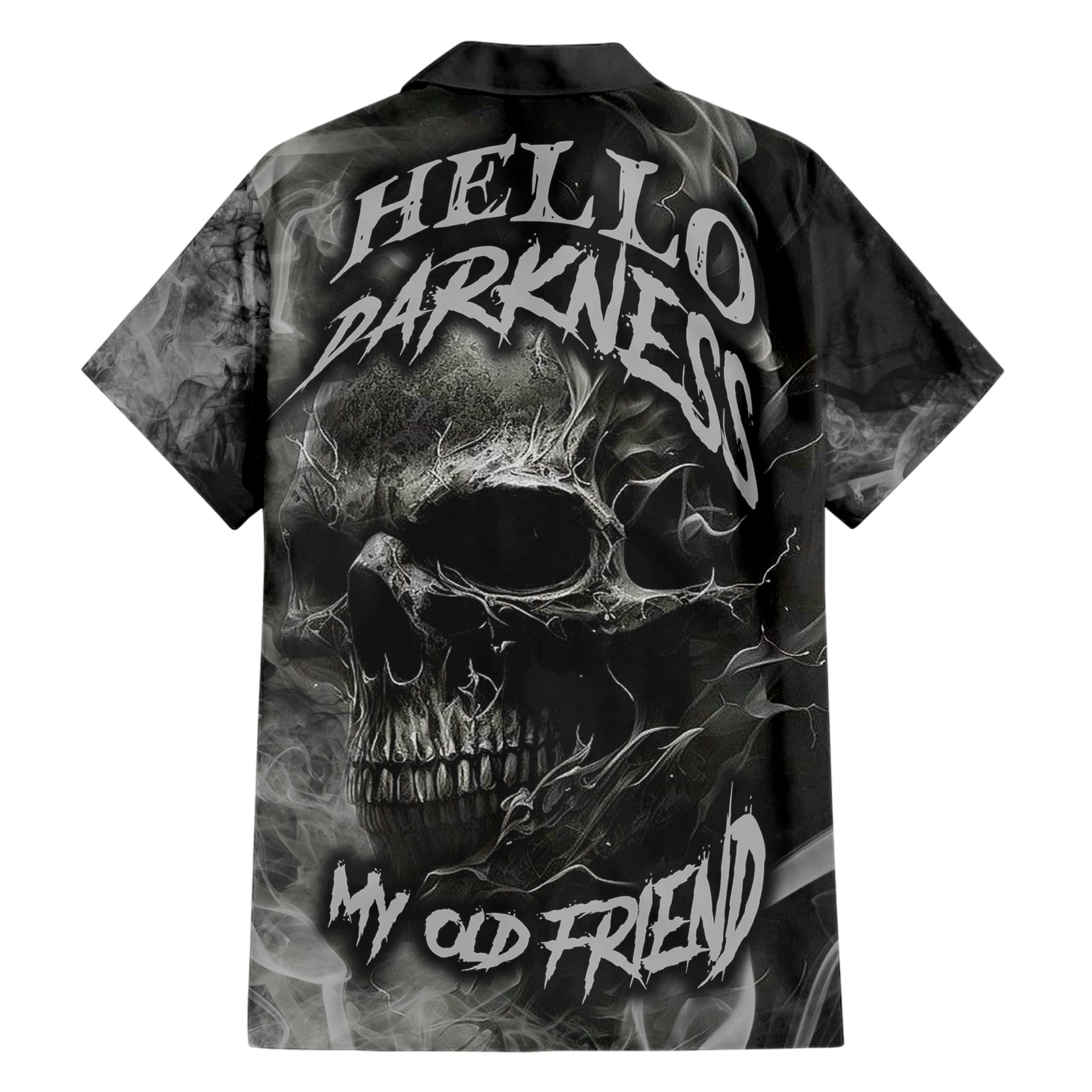 Hello Darkness My Old Friend Skull Hawaiian Shirt - Wonder Print Shop