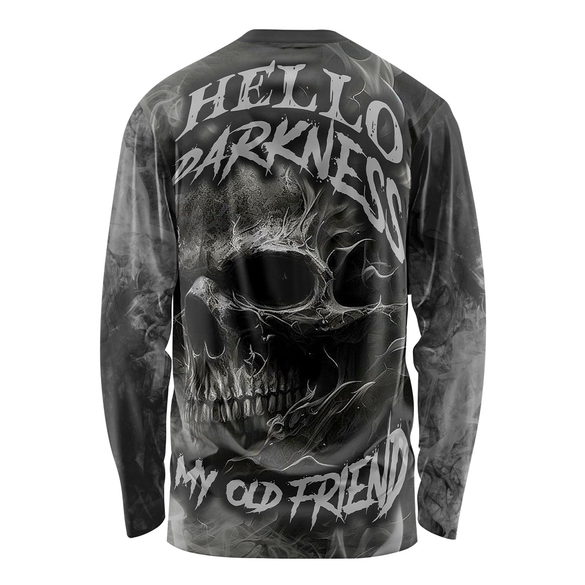 Hello Darkness My Old Friend Skull Long Sleeve Shirt - Wonder Print Shop