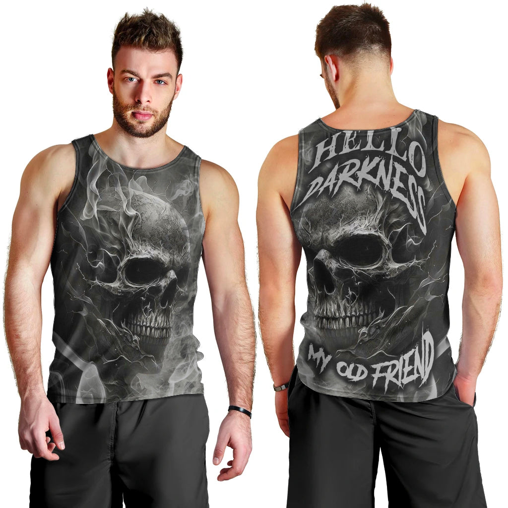 Hello Darkness My Old Friend Skull Men Tank Top - Wonder Print Shop