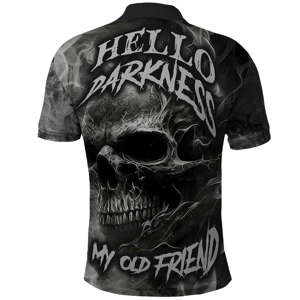 Hello Darkness My Old Friend Skull Polo Shirt - Wonder Print Shop