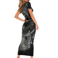 Hello Darkness My Old Friend Skull Short Sleeve Bodycon Dress - Wonder Print Shop