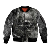 Hello Darkness My Old Friend Skull Sleeve Zip Bomber Jacket - Wonder Print Shop