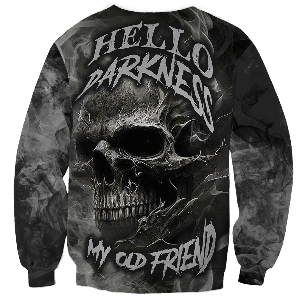 Hello Darkness My Old Friend Skull Sweatshirt - Wonder Print Shop