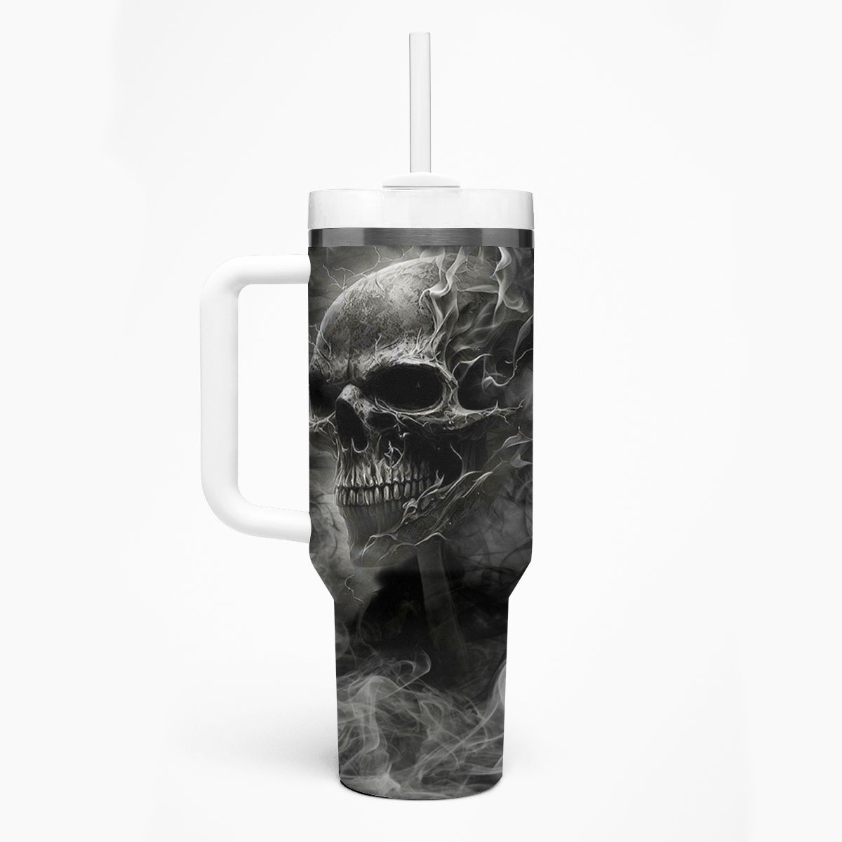 Hello Darkness My Old Friend Skull Tumbler With Handle - Wonder Print Shop