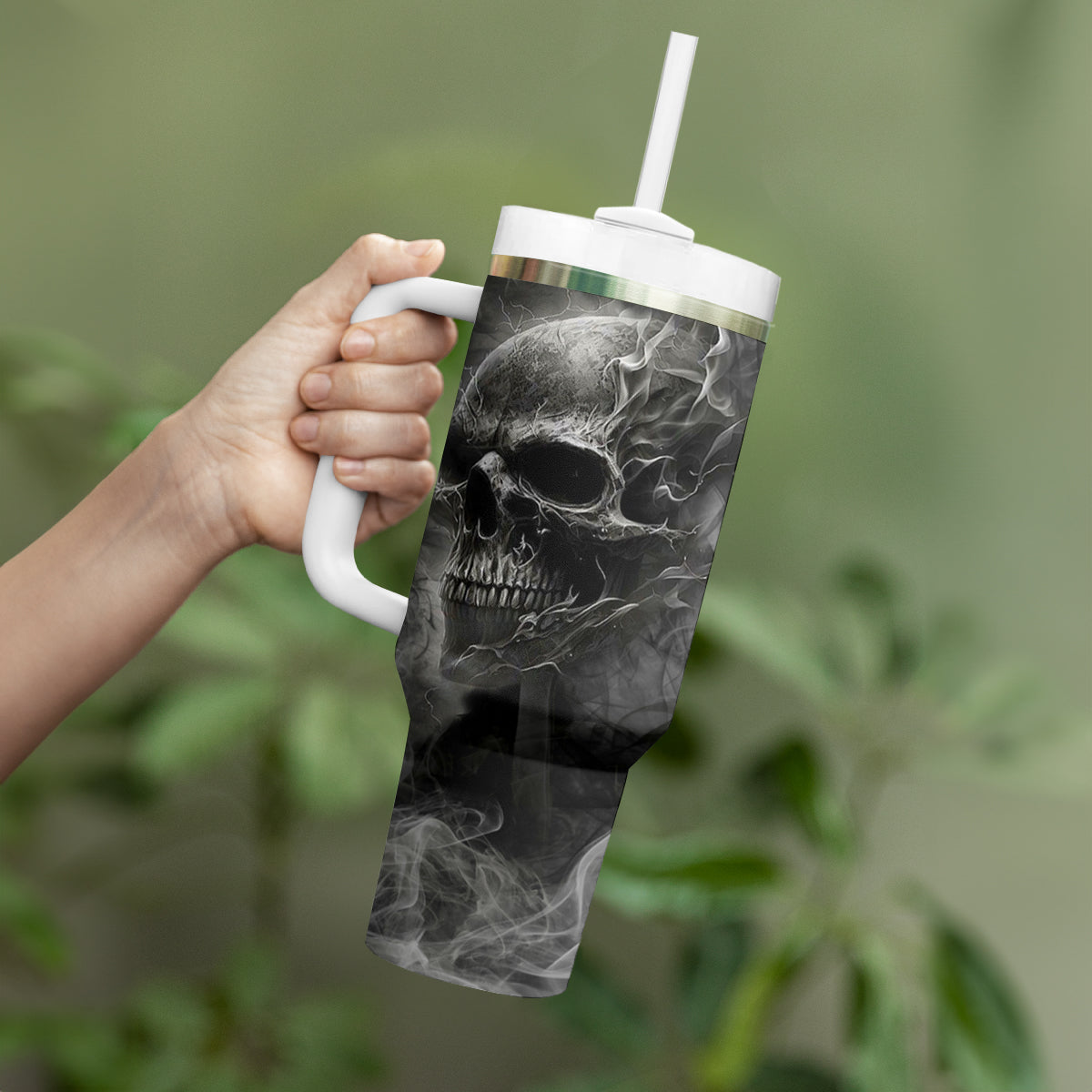 Hello Darkness My Old Friend Skull Tumbler With Handle - Wonder Print Shop