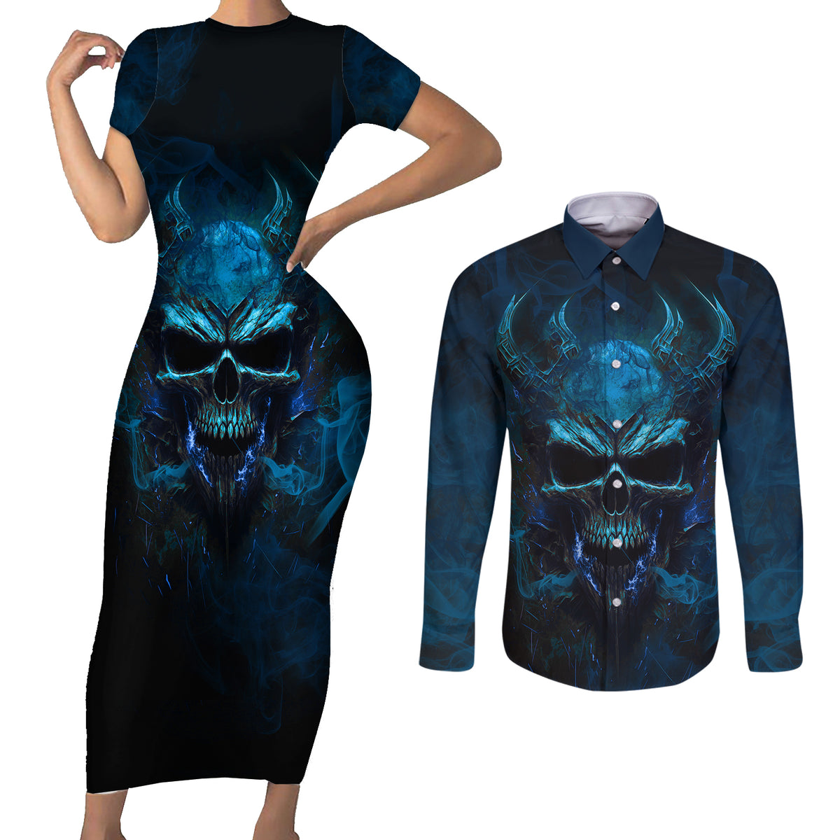 If You Treat Me Like And Option I'll Leave You Like A Choice Couples Matching Short Sleeve Bodycon Dress and Long Sleeve Button Shirts - Wonder Print Shop