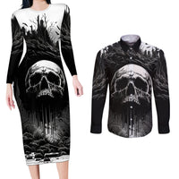 If I Stand Alone I Know I'm With Someone I Can Trust Skull Couples Matching Long Sleeve Bodycon Dress and Long Sleeve Button Shirts - Wonder Print Shop