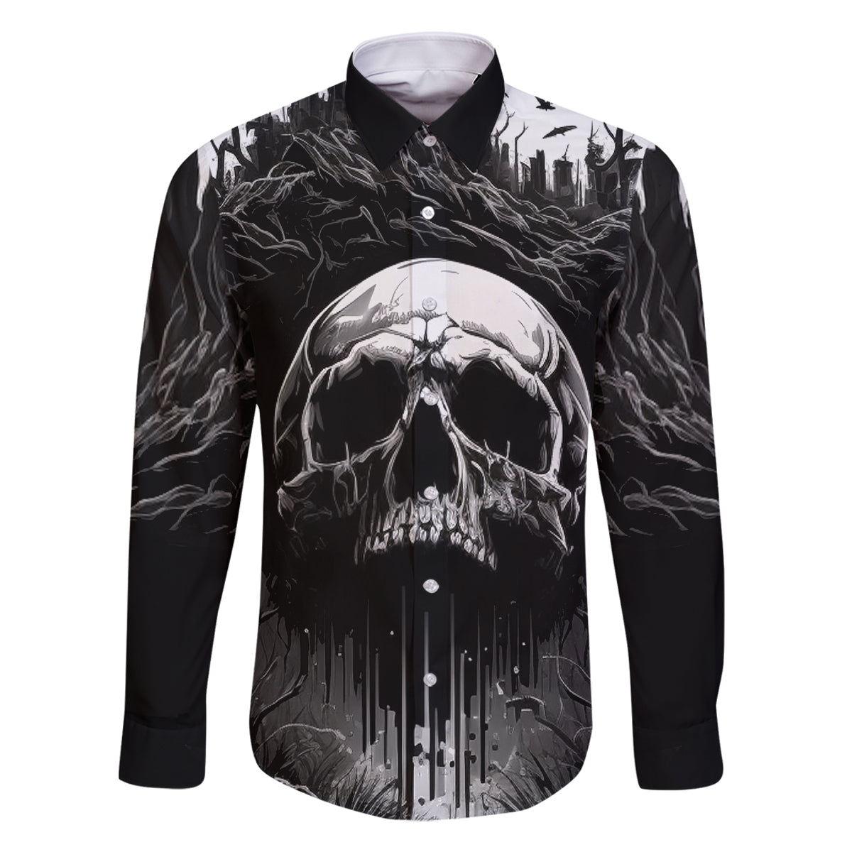 If I Stand Alone I Know I'm With Someone I Can Trust Skull Family Matching Long Sleeve Bodycon Dress and Hawaiian Shirt - Wonder Print Shop