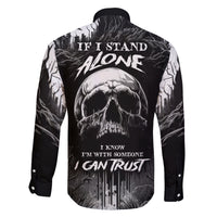 If I Stand Alone I Know I'm With Someone I Can Trust Skull Family Matching Long Sleeve Bodycon Dress and Hawaiian Shirt - Wonder Print Shop