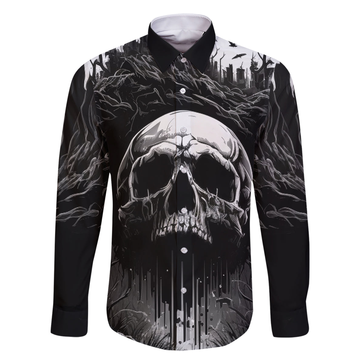 If I Stand Alone I Know I'm With Someone I Can Trust Skull Family Matching Short Sleeve Bodycon Dress and Hawaiian Shirt - Wonder Print Shop