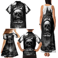 If I Stand Alone I Know I'm With Someone I Can Trust Skull Family Matching Tank Maxi Dress and Hawaiian Shirt - Wonder Print Shop