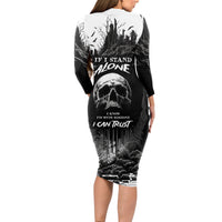If I Stand Alone I Know I'm With Someone I Can Trust Skull Long Sleeve Bodycon Dress - Wonder Print Shop