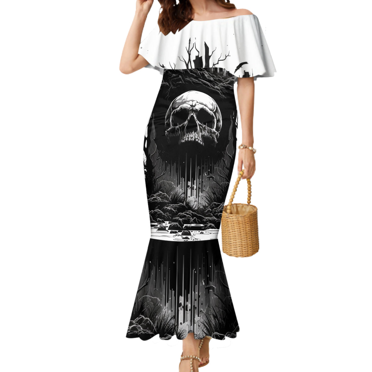 If I Stand Alone I Know I'm With Someone I Can Trust Skull Mermaid Dress - Wonder Print Shop