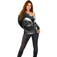 If I Stand Alone I Know I'm With Someone I Can Trust Skull Off Shoulder Sweater - Wonder Print Shop