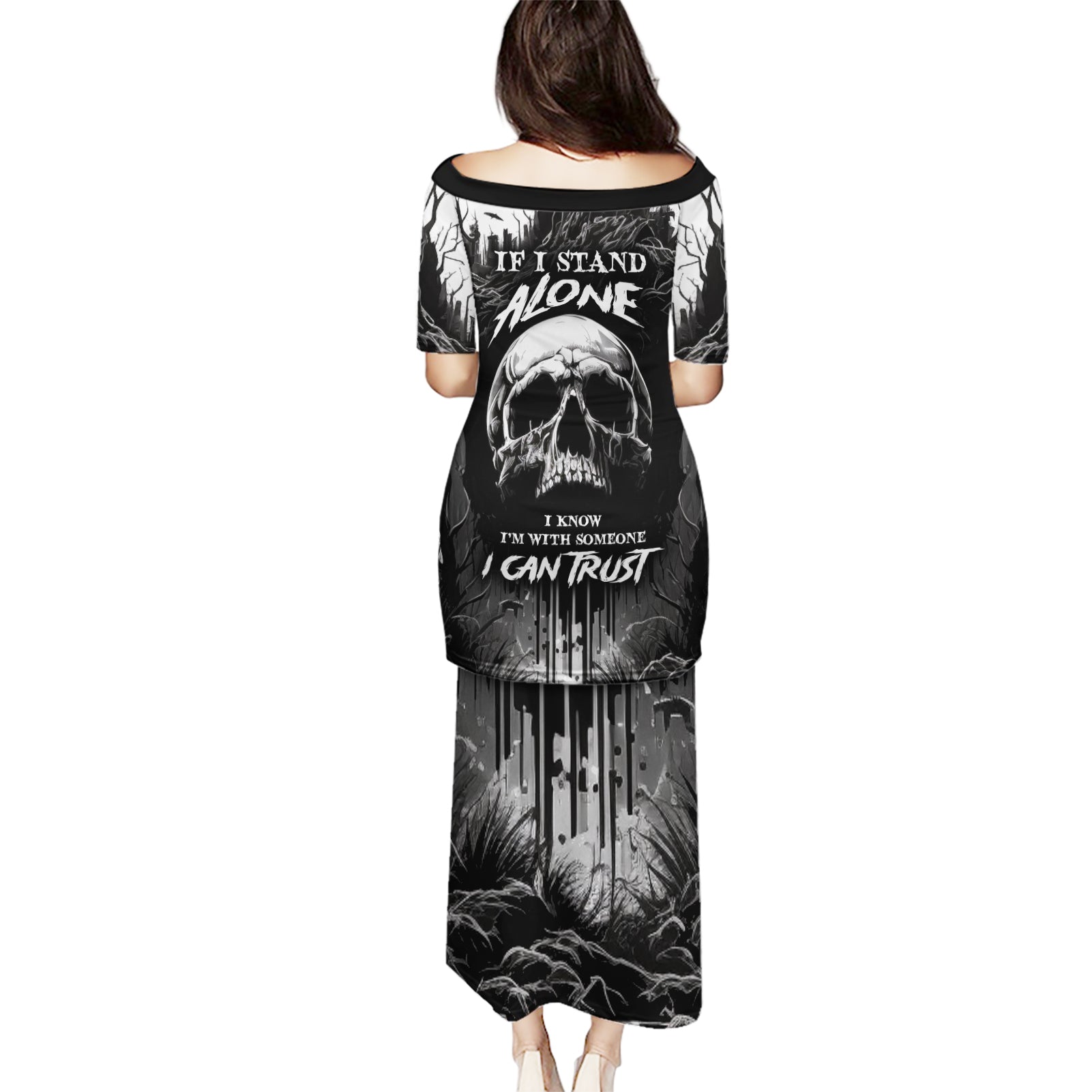 If I Stand Alone I Know I'm With Someone I Can Trust Skull Puletasi - Wonder Print Shop