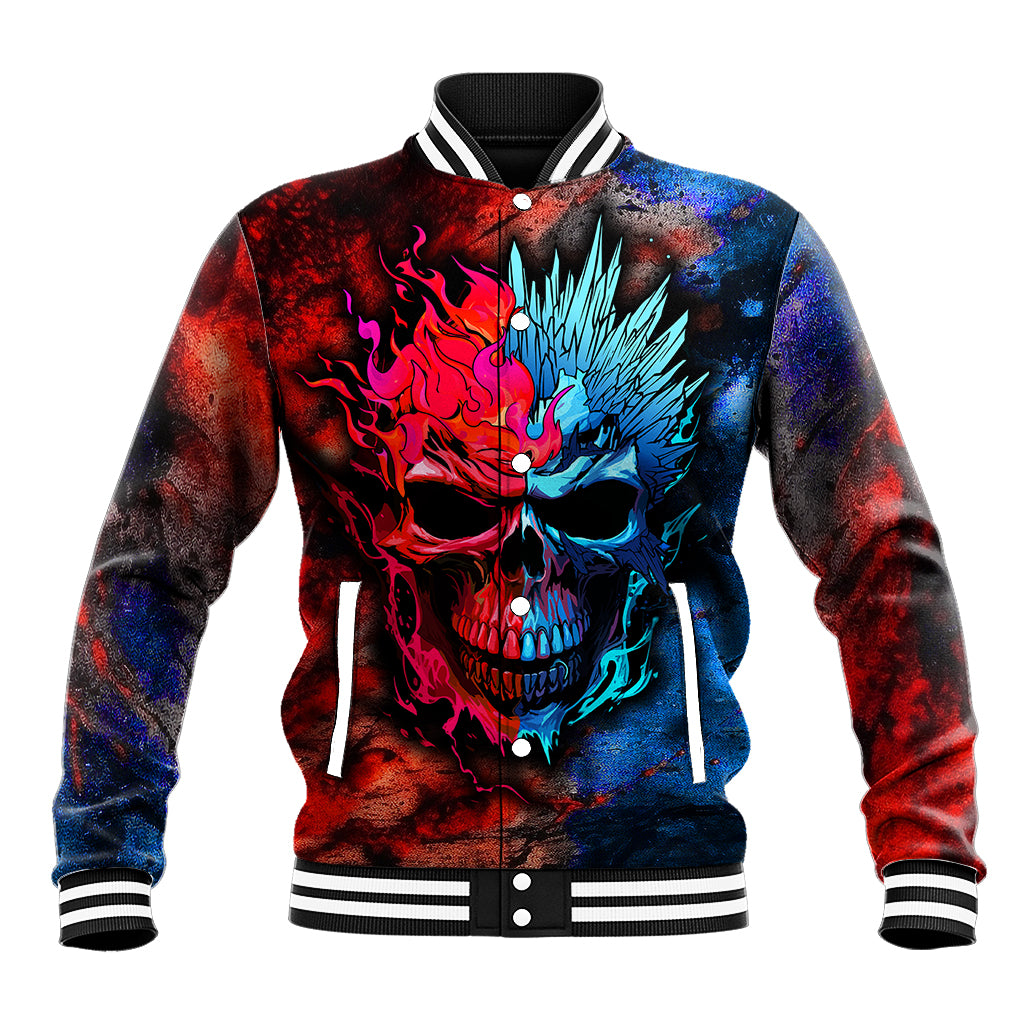Be Careful Skull Baseball Jacket - Wonder Print Shop
