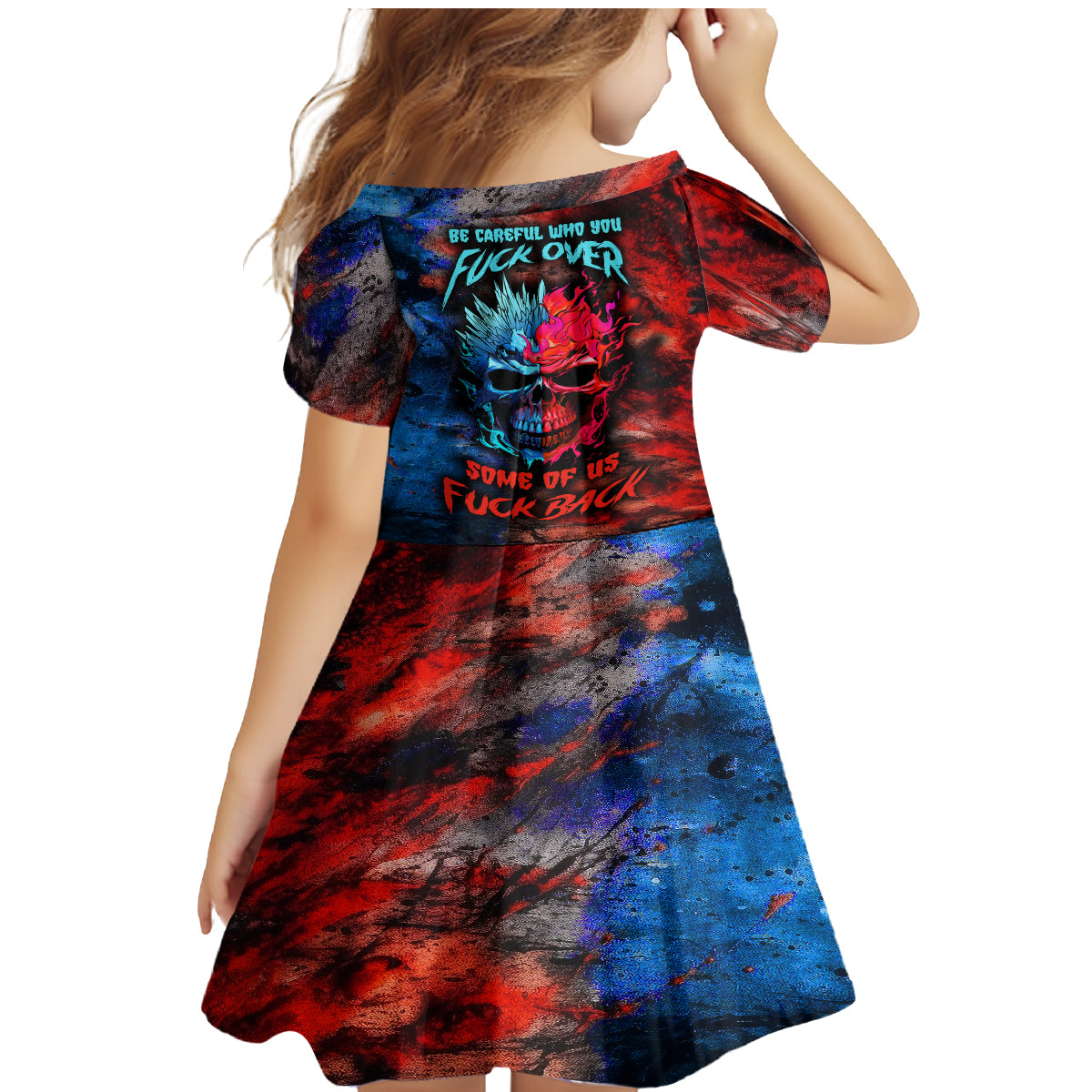 Be Careful Skull Family Matching Mermaid Dress and Hawaiian Shirt - Wonder Print Shop