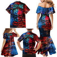 Be Careful Skull Family Matching Mermaid Dress and Hawaiian Shirt - Wonder Print Shop