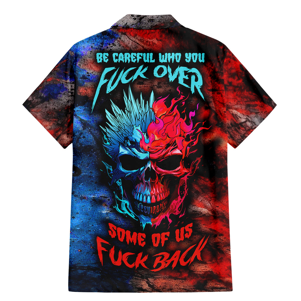 Be Careful Skull Family Matching Mermaid Dress and Hawaiian Shirt - Wonder Print Shop