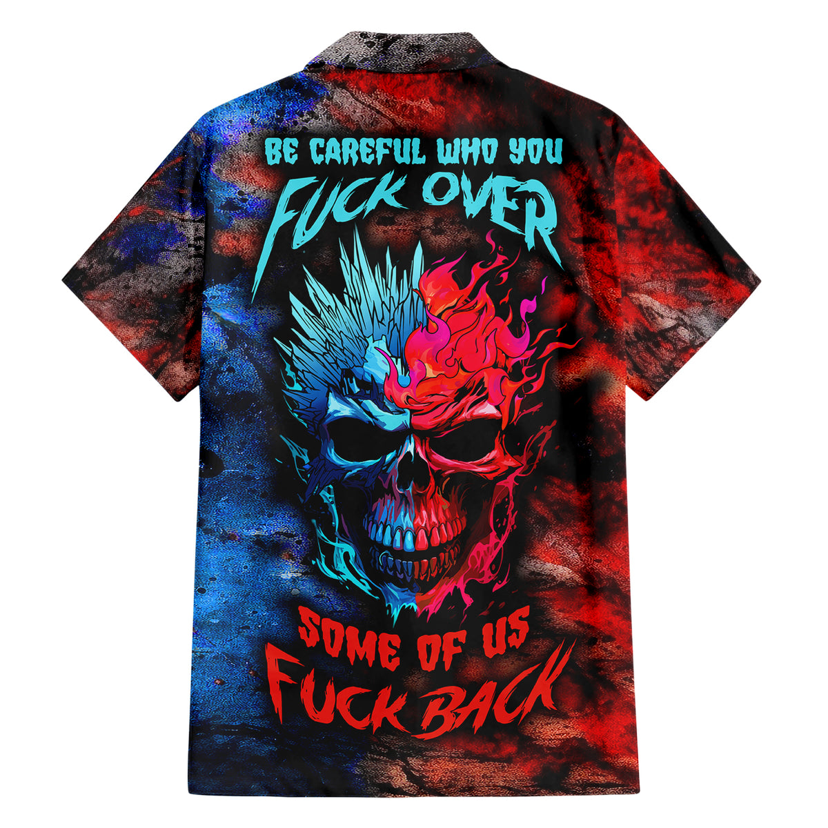 Be Careful Skull Family Matching Short Sleeve Bodycon Dress and Hawaiian Shirt - Wonder Print Shop