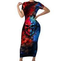 Be Careful Skull Family Matching Short Sleeve Bodycon Dress and Hawaiian Shirt - Wonder Print Shop
