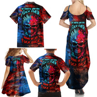 Be Careful Skull Family Matching Summer Maxi Dress and Hawaiian Shirt - Wonder Print Shop