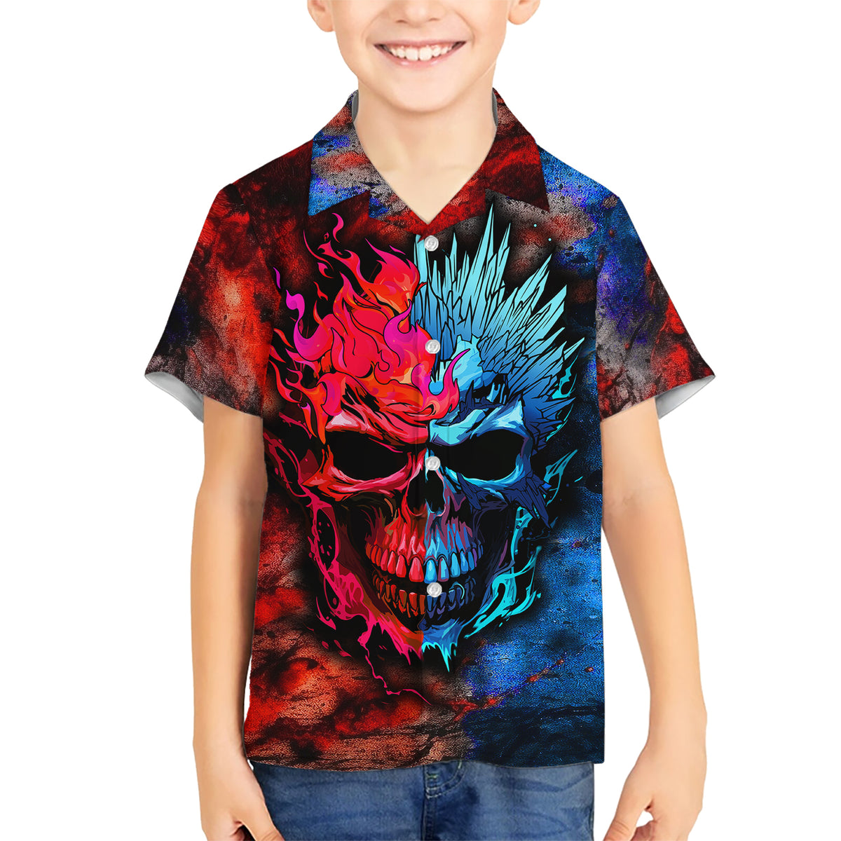 Be Careful Skull Kid Hawaiian Shirt - Wonder Print Shop