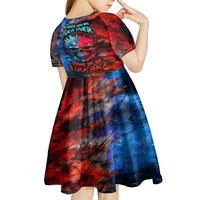 Be Careful Skull Kid Short Sleeve Dress - Wonder Print Shop