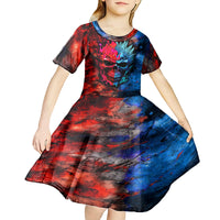 Be Careful Skull Kid Short Sleeve Dress - Wonder Print Shop