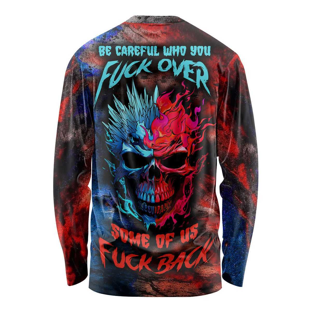 Be Careful Skull Long Sleeve Shirt - Wonder Print Shop