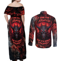 I Can Fix Stupid But It's Gonna Hurt Skull Couples Matching Off Shoulder Maxi Dress and Long Sleeve Button Shirts - Wonder Print Shop