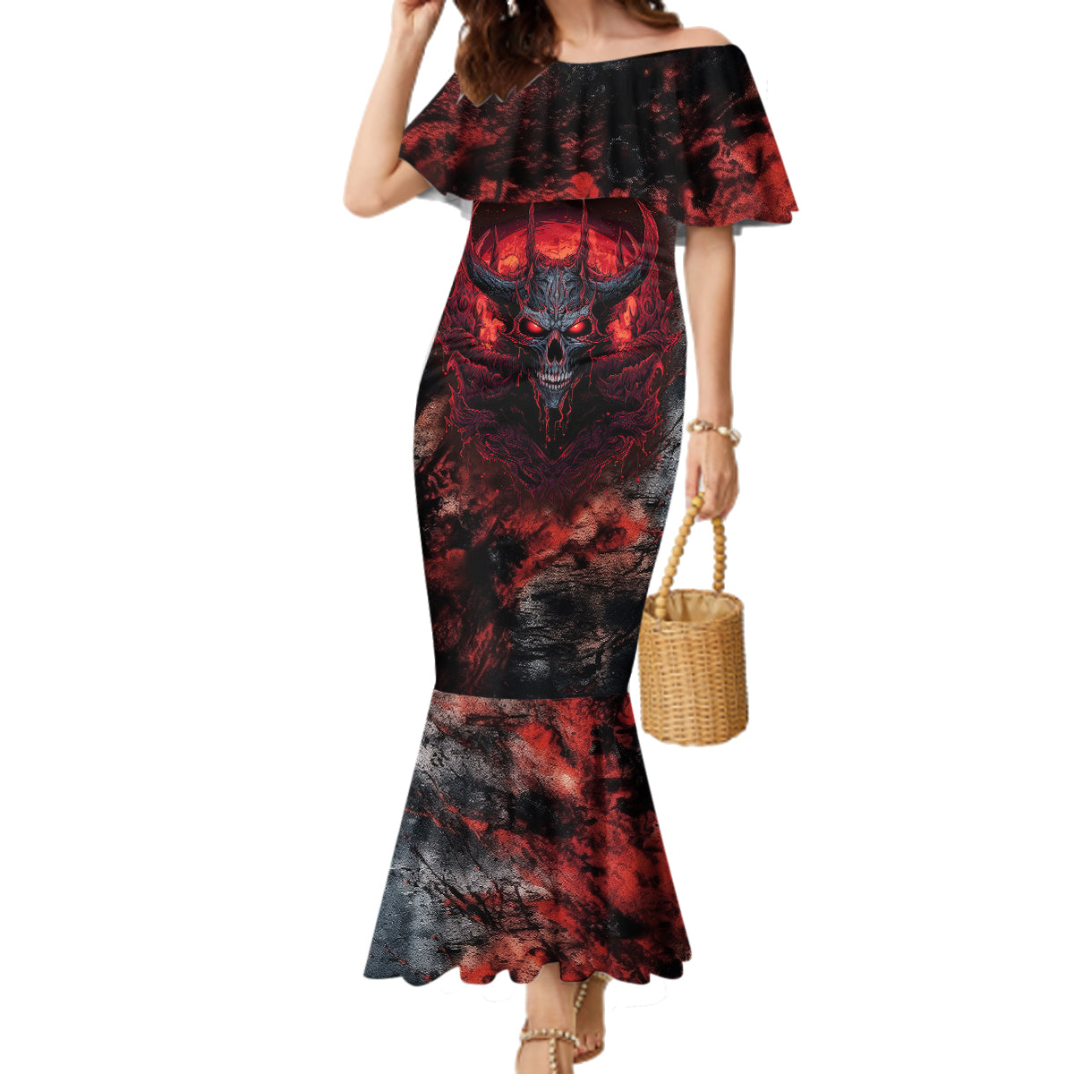 I Can Fix Stupid But It's Gonna Hurt Skull Family Matching Mermaid Dress and Hawaiian Shirt - Wonder Print Shop