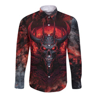 I Can Fix Stupid But It's Gonna Hurt Skull Long Sleeve Button Shirt - Wonder Print Shop