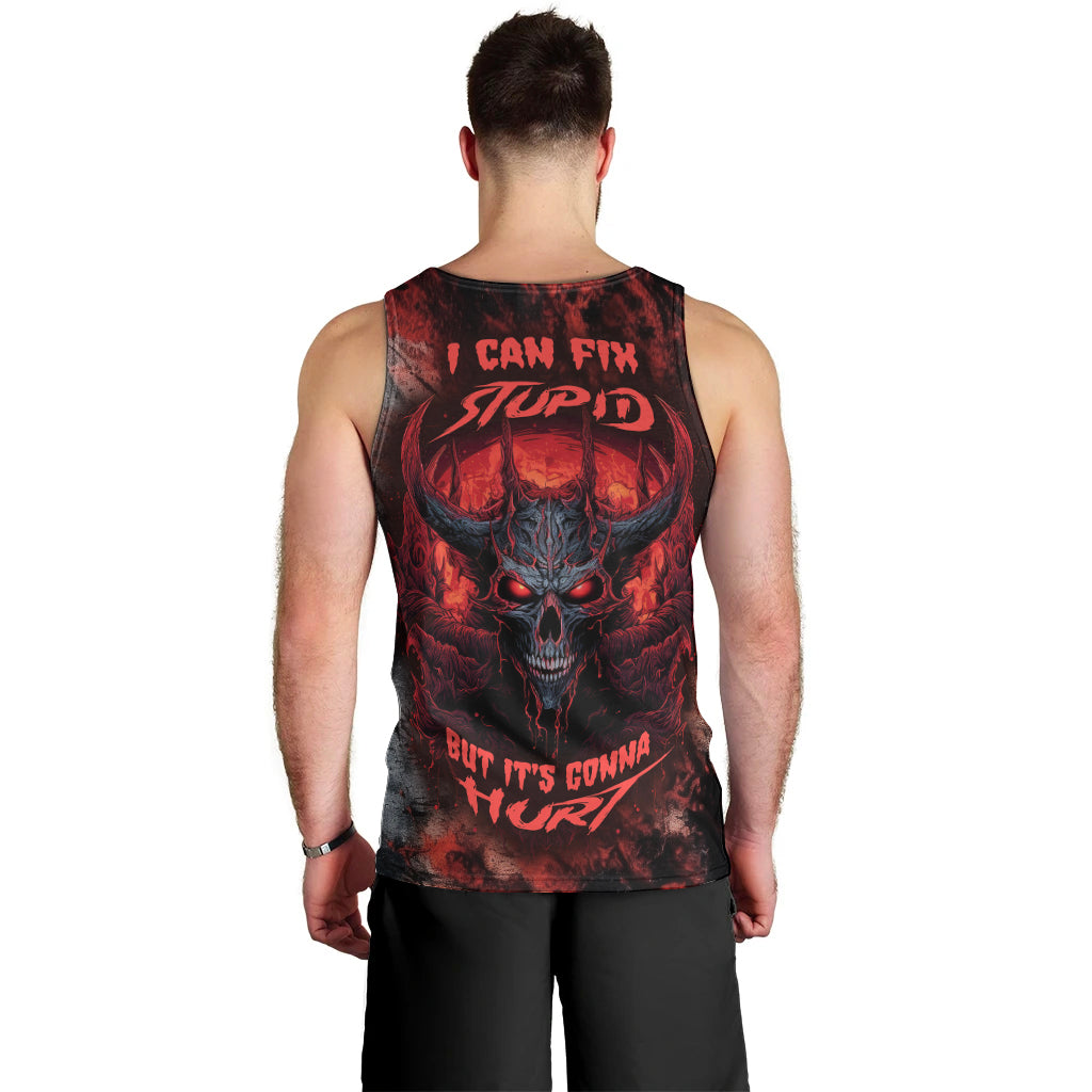 I Can Fix Stupid But It's Gonna Hurt Skull Men Tank Top - Wonder Print Shop