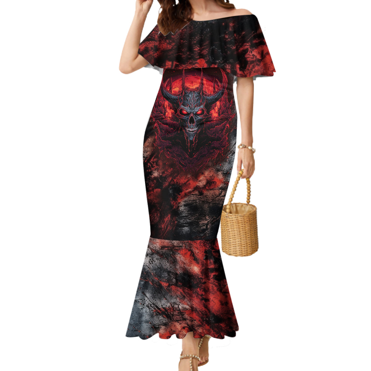 I Can Fix Stupid But It's Gonna Hurt Skull Mermaid Dress - Wonder Print Shop