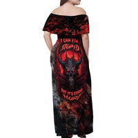 I Can Fix Stupid But It's Gonna Hurt Skull Off Shoulder Maxi Dress - Wonder Print Shop