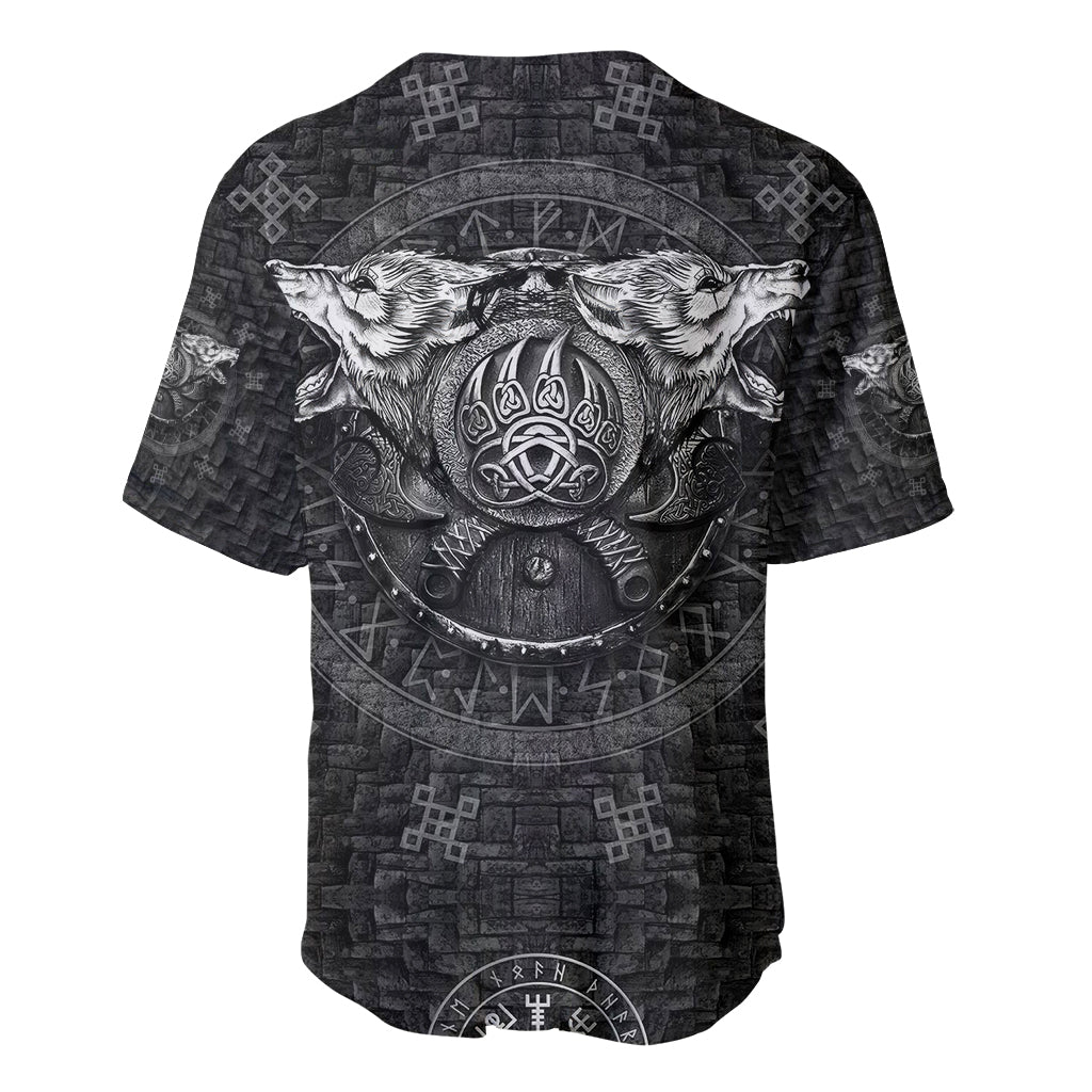 Viking Baseball Jersey Norse Wolf and Bearclaw Fusion - Wonder Print Shop