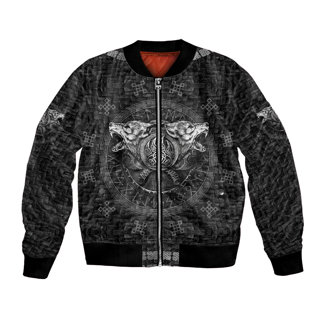 Viking Bomber Jacket Norse Wolf and Bearclaw Fusion - Wonder Print Shop
