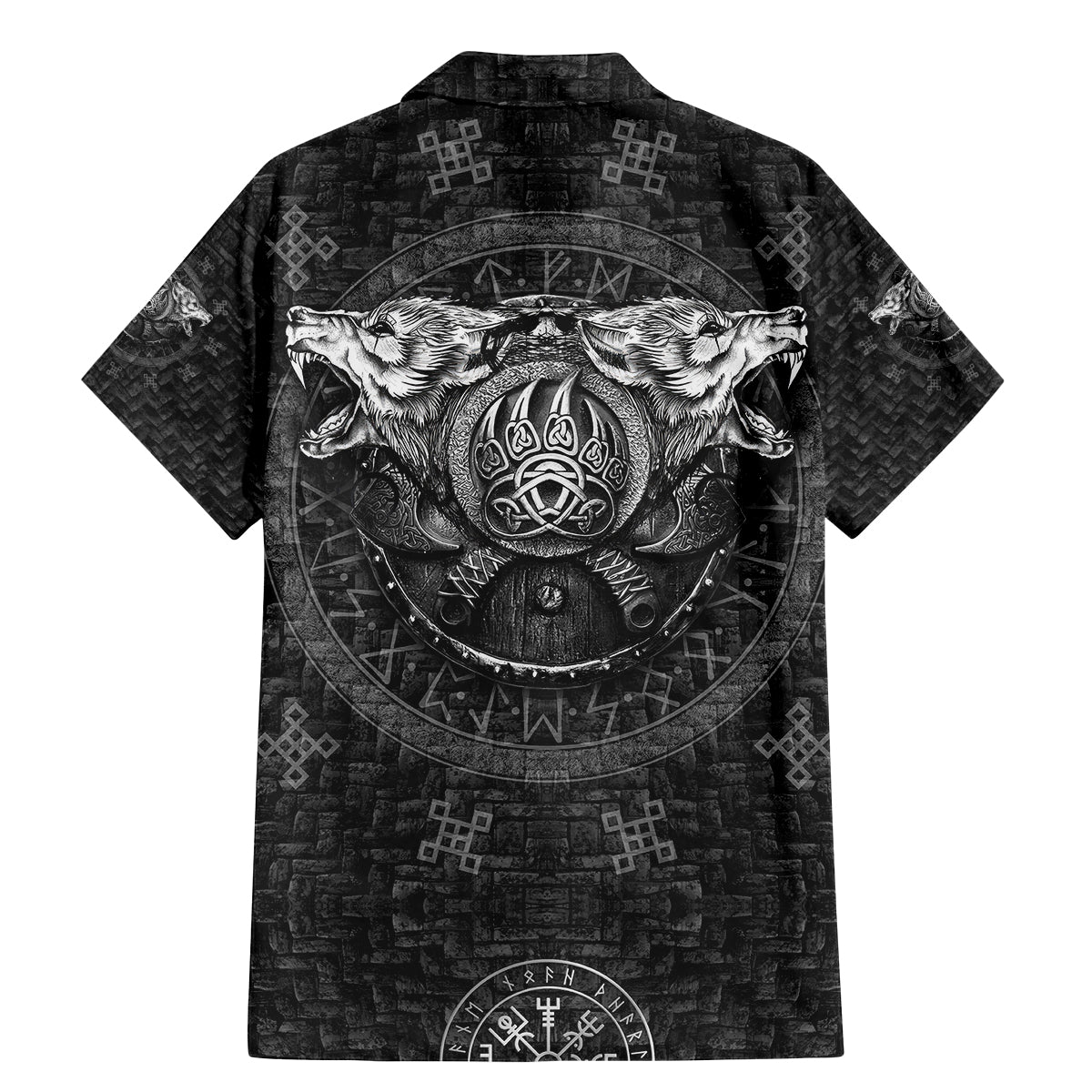 Viking Family Matching Mermaid Dress and Hawaiian Shirt Norse Wolf and Bearclaw Fusion - Wonder Print Shop