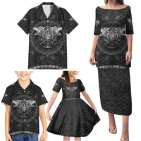 Viking Family Matching Puletasi Dress and Hawaiian Shirt Norse Wolf and Bearclaw Fusion - Wonder Print Shop