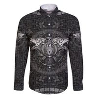 Viking Family Matching Puletasi Dress and Hawaiian Shirt Norse Wolf and Bearclaw Fusion - Wonder Print Shop