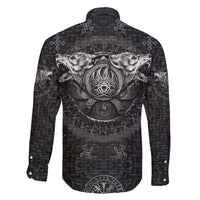 Viking Family Matching Puletasi Dress and Hawaiian Shirt Norse Wolf and Bearclaw Fusion - Wonder Print Shop