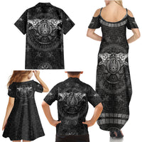Viking Family Matching Summer Maxi Dress and Hawaiian Shirt Norse Wolf and Bearclaw Fusion - Wonder Print Shop