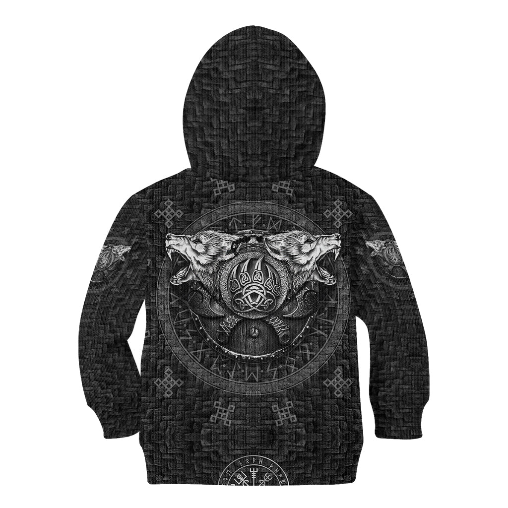Viking Kid Hoodie Norse Wolf and Bearclaw Fusion - Wonder Print Shop