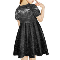 Viking Kid Short Sleeve Dress Norse Wolf and Bearclaw Fusion - Wonder Print Shop