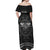Viking Off Shoulder Maxi Dress Norse Wolf and Bearclaw Fusion - Wonder Print Shop