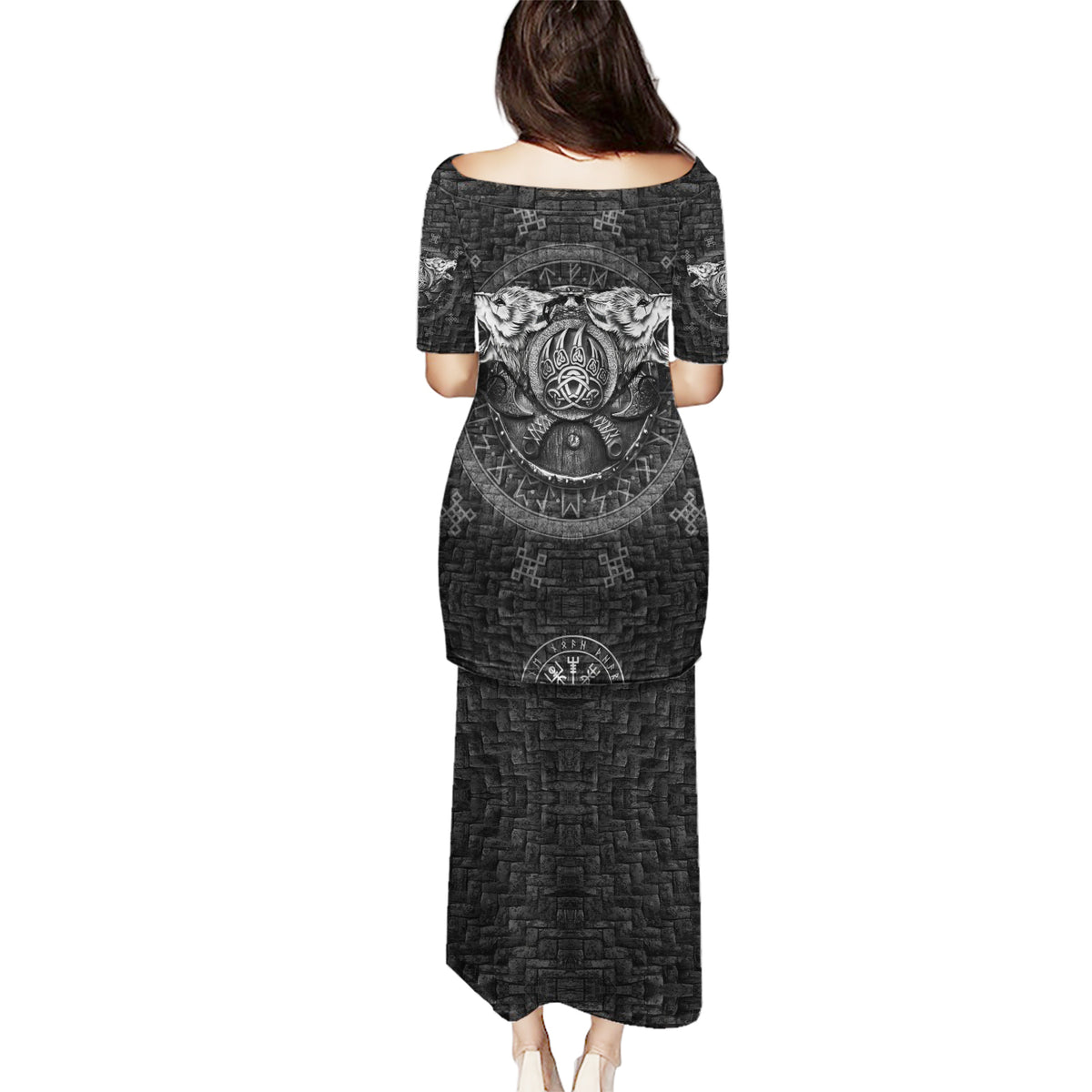 Viking Puletasi Norse Wolf and Bearclaw Fusion - Wonder Print Shop