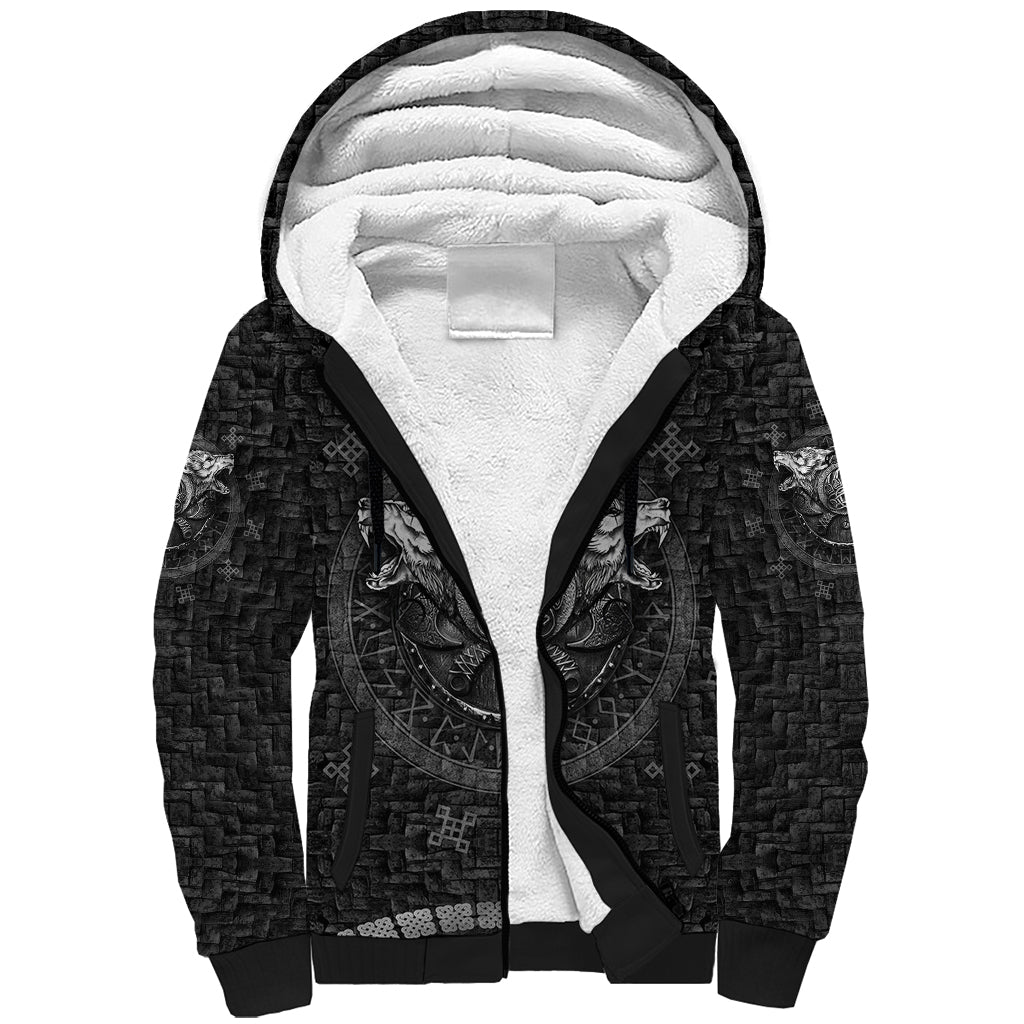 Viking Sherpa Hoodie Norse Wolf and Bearclaw Fusion - Wonder Print Shop