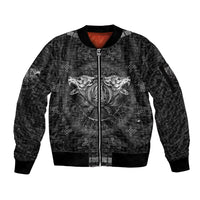 Viking Sleeve Zip Bomber Jacket Norse Wolf and Bearclaw Fusion - Wonder Print Shop