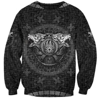 Viking Sweatshirt Norse Wolf and Bearclaw Fusion - Wonder Print Shop